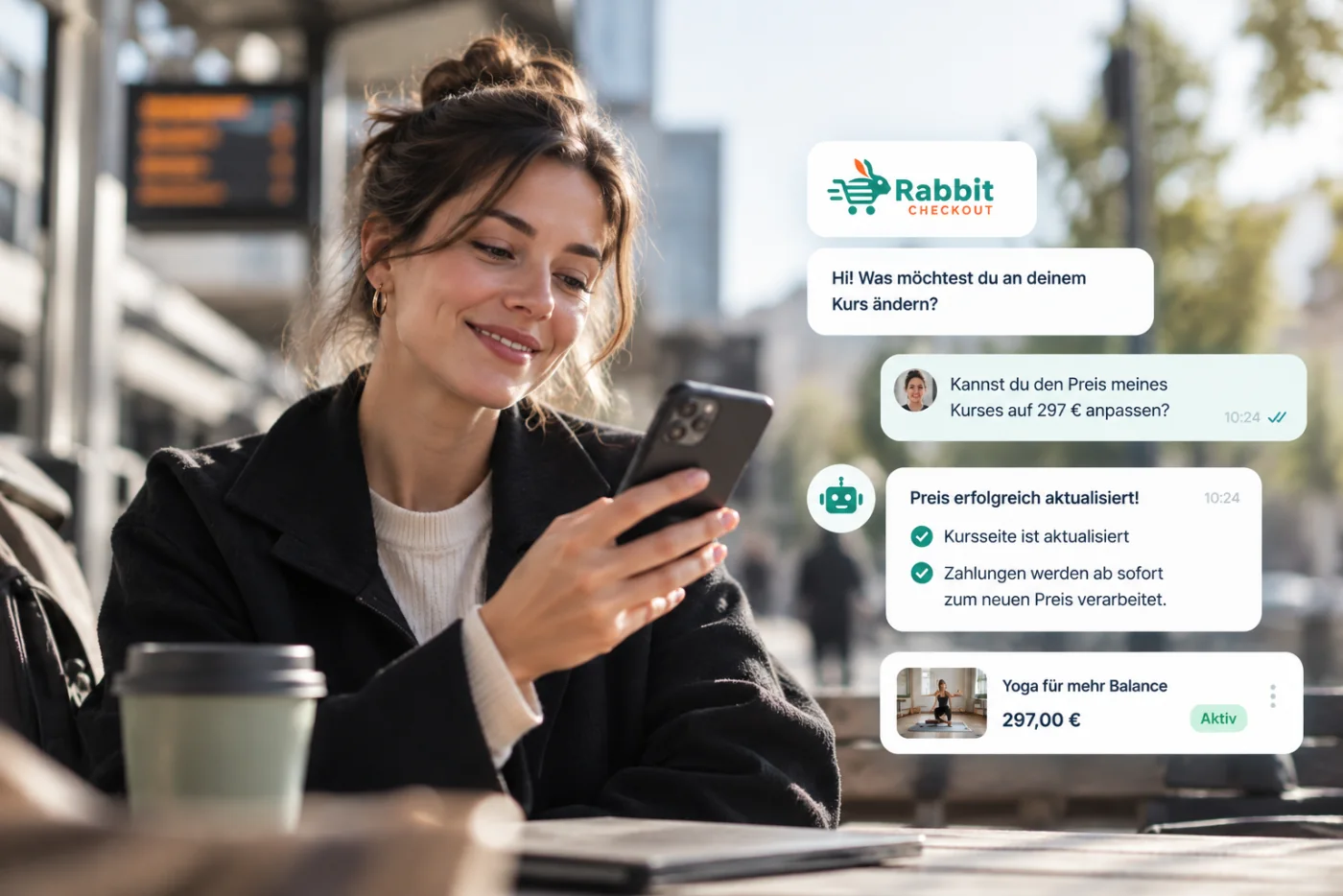 Kursanbieterin ändert unterwegs per Chat den Preis ihres Online-Kurses